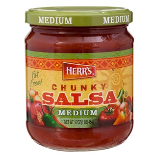 ซอสดิปซัลซ่า รสเผ็ดกลาง Herrs Medium Salsa Dip Sauce 454g.