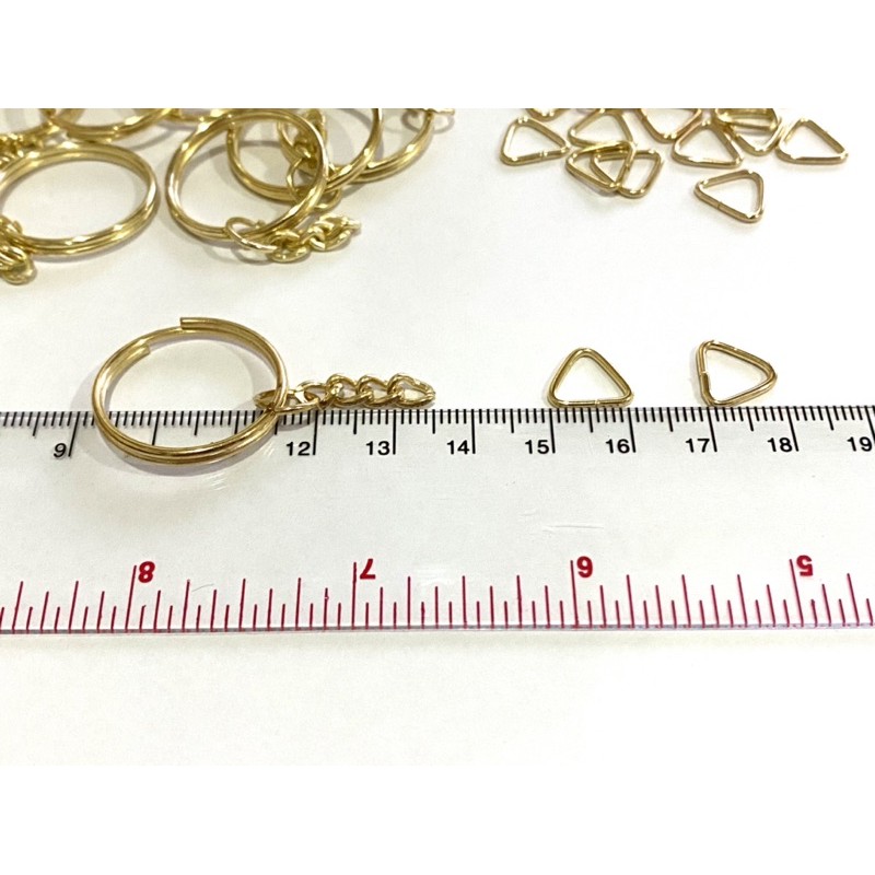 พวงกุญแจมีโซ่ พวงกุญแจเปล่า สีทอง - รูปที่ 2