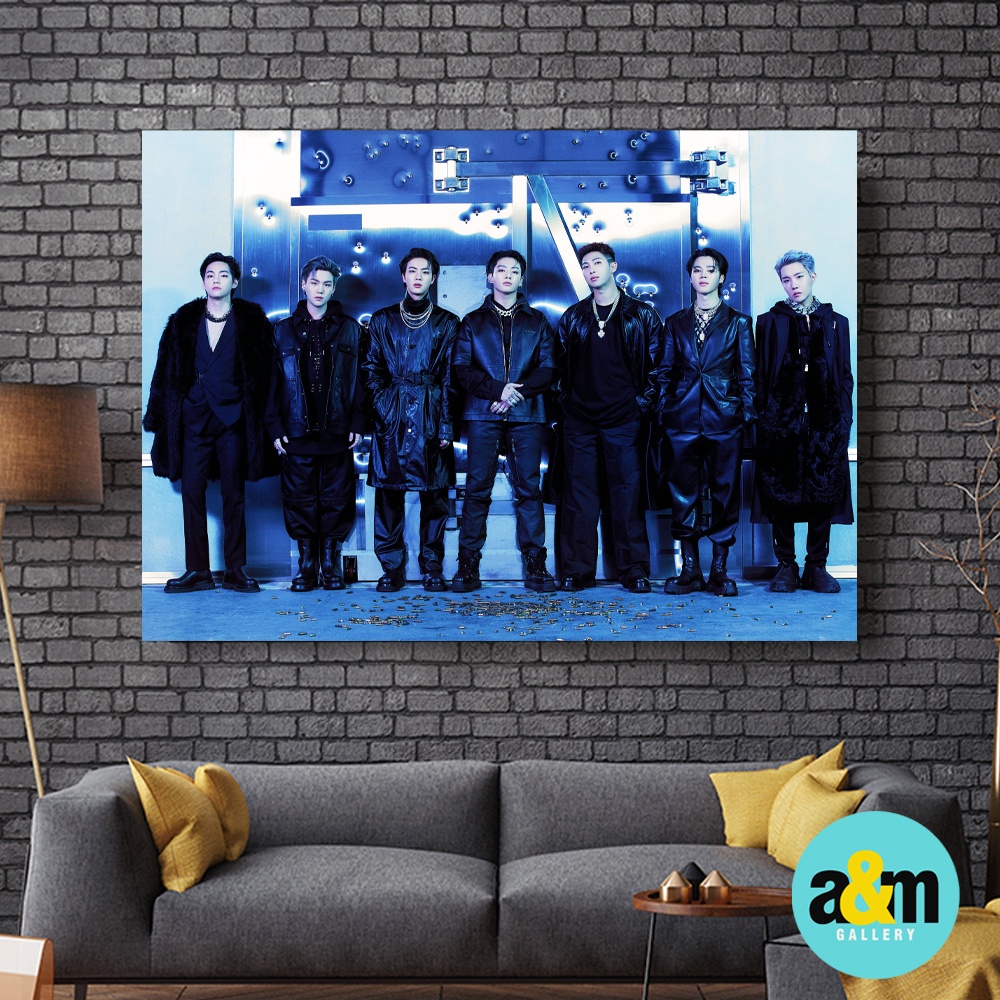 โปสเตอร์ไม้ A3 BTS JIMIN V RM J-HOPE SUGA JUNGKOOK JIN LANDSCAPE I ตกแต่งผนัง ตกแต่งห้อง I K-POP โปส