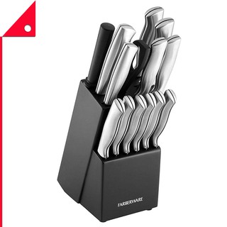 Farberware : FBW5152497* ชุดมีดสแตนเลส Stamped Stainless Steel Knife Block Set, 15 Piece