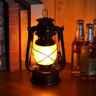 led ชาร์จโคมไฟตั้งโต๊ะบาร์ creative retro clear bar ตกแต่งตารางโคมไฟเหล็ก outdoor camping kerosene lamp horse lamp