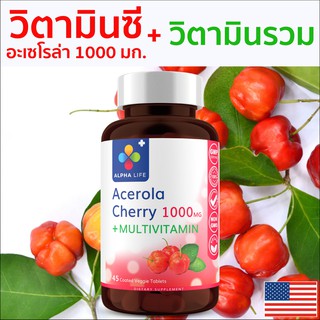 วิตามินซี อะเซโรล่า + วิตามินรวม 67,500 mg ใน 1 เม็ด บำรุงร่ายกาย เสริมสร้างภูมิต้านทาน บำรุงสมอง ALPHA LIFE