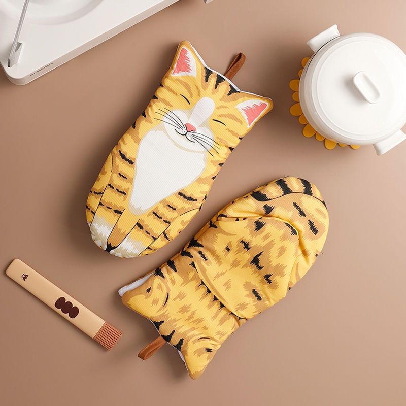 (เซท1คู่)ถุงมือกันร้อน​ จับของร้อน​ลายอุ้งเท้าแมว​ น่ารัก ถุงมือไมโครเวฟ เตาอบ อบขนม ราคา ถูกที่สุด ดีลบีเคเค แกลเลอรีภาพที่ 6