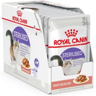 Royal Canin Sterilised Gravy Cat Pouch 12ซอง อาหารแมวทำหมัน อาหารแมว ทำหมัน หมัน อาหารเปียก แมว adult cat