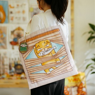 " THIEF " canvas tote bag กระเป๋าผ้าแคนวาส ลาย แมวขโมย