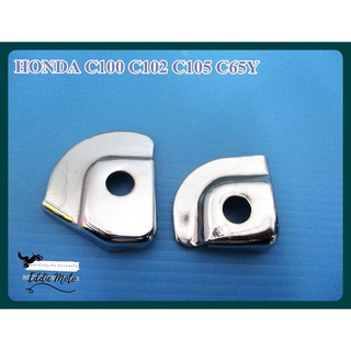 HONDA C100 C102 C105 C65Y FEULING WINDSHIELD SET PAIR // เล็บบังลม 2 ชิ้น สีเงิน สินค้าคุณภาพดี