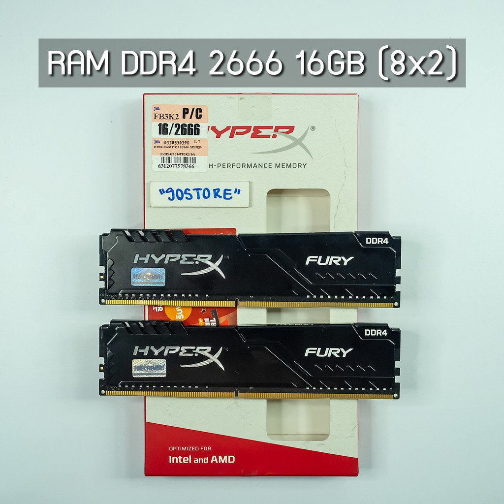 RAM KINGSTON HYPER X Fury DDR4 2666 16GB (8GBx2) - 90store - ThaiPick