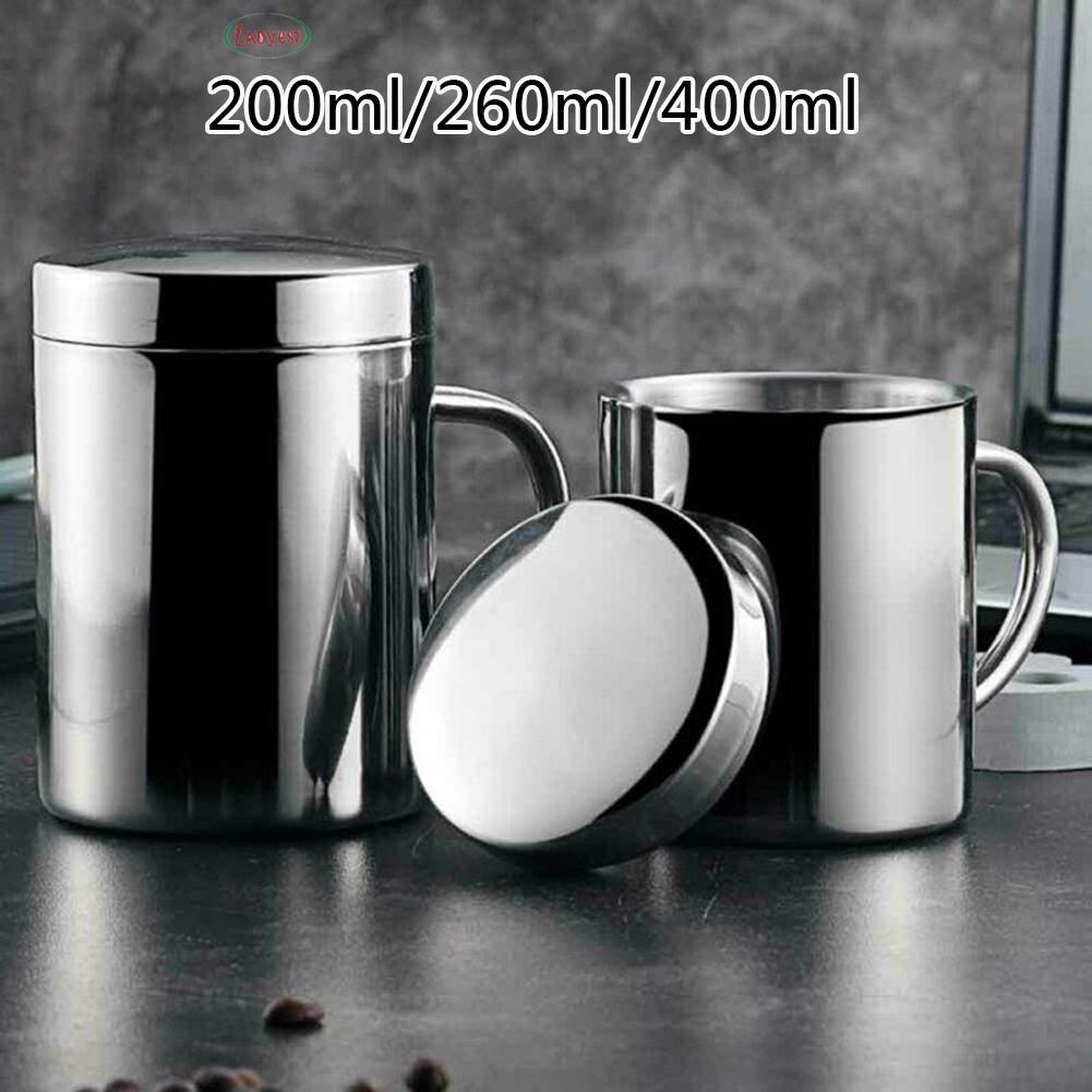 Coffee Mug Coffee Water Milk Mug Insulated 200/260/500ml Silver Home ...
