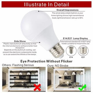 Got Liang หลอดไฟสปอตไลท์ LED E27 E14 20W 18W 15W 12W 9W 6W 3W AC 220V สีขาวอบอุ่น ประหยัดพลังงาน