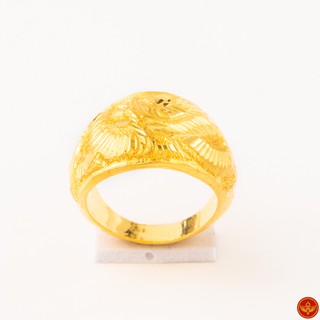 LSW แหวนทองคำแท้ 1 สลึง (3.79 กรัม) ลายหัวโปร่งมังกร RC-140