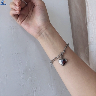 สร้อยข้อมือโซ่ จี้หัวใจ สไตล์เรียบง่าย