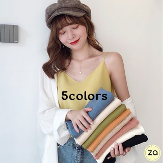 💥HOT SALE💥เสื้อไหมพรมสายเดี่ยว คอวี 5 สี