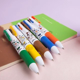 🔥พร้อมส่ง🔥ปากกาลูกลื่นแบบกด M&G MF-1006 ลาย miffy ปลอกยาง หมึก 4 สี ขนาดเส้น 0.5mm (ราคาต่อด้าม) #miffy #M&G #office
