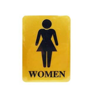 Nameplate FUTURE SIGN PLASTIC WOMEN-TOILET SIGN GOLD/BLACK Sign Home &amp; Furniture แผ่นป้าย ป้ายห้องน้ำหญิง PLASTIC FUTURE