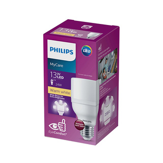 🔥สินค้าขายดี!! หลอดไฟ LED 13 วัตต์ Warm White PHILIPS รุ่น LEDBRIGHT T60 E27 Light Bulbs