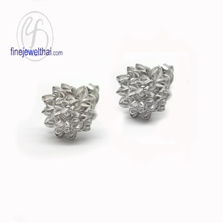 Finejewelthai ต่างหูดอกไม้-ต่างหูเงิน-เงินแท้ 925-ออกแบบพิเศษ-Silver-Design-Earring - E107600