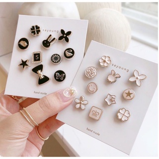 เข็มกลัด เซต 10 ชิ้น กระดุม หมุด  เข็มกลัดติดเสื้อ เข็มกลัดต…