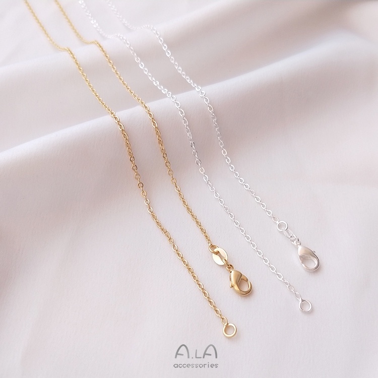 ❤️เครื่องประดับ DIY❤️สร้อยคอโซ่เงิน 925 ชุบทองแท้ 14K 50 ซม. แฮนด์เมด สีนู้ด DIY【โซ่/สร้อยคอ/สร้อยข้อมือ】 - รูปที่ 4