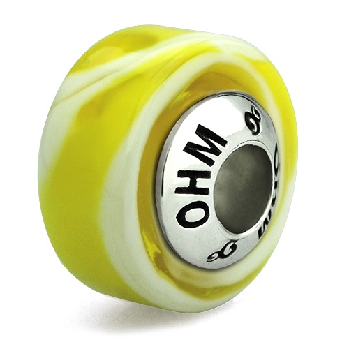 OHM Beads รุ่น Lemon Meringue Tart - Murano Glass Charm เครื่องประดับ บีด เงิน เแก้ว จี้ สร้อย กำไล 