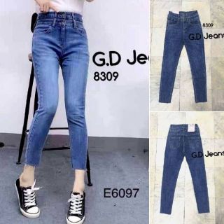 G.D.Jeans รุ่น 8309#กางเกงยีนส์ผ้ายืดเอวสูงทรงเดฟสีเข้ม ผ้าดียืดได้เยอะ