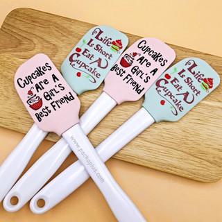 ไม้พายซิลิโคน Silicone Spatula ไม้พายทำอาหาร เบเกอรี่ คัพเค้ก ขนมเค้ก ทนความร้อน สีละมุน หวานนวลๆคลาสิค โทนพาสเทล