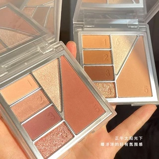 Dikalu พาเลทอายแชโดว์ ชิมเมอร์ เนื้อแมตต์ กลิตเตอร์ อะคริลิค ใส หกสี