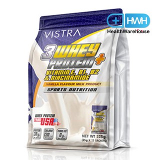 Vistra 3Whey Protein Plus Vanilla 15 ซอง วิสทร้า 3 เวย์โปรตีน พลัส รส วนิลา