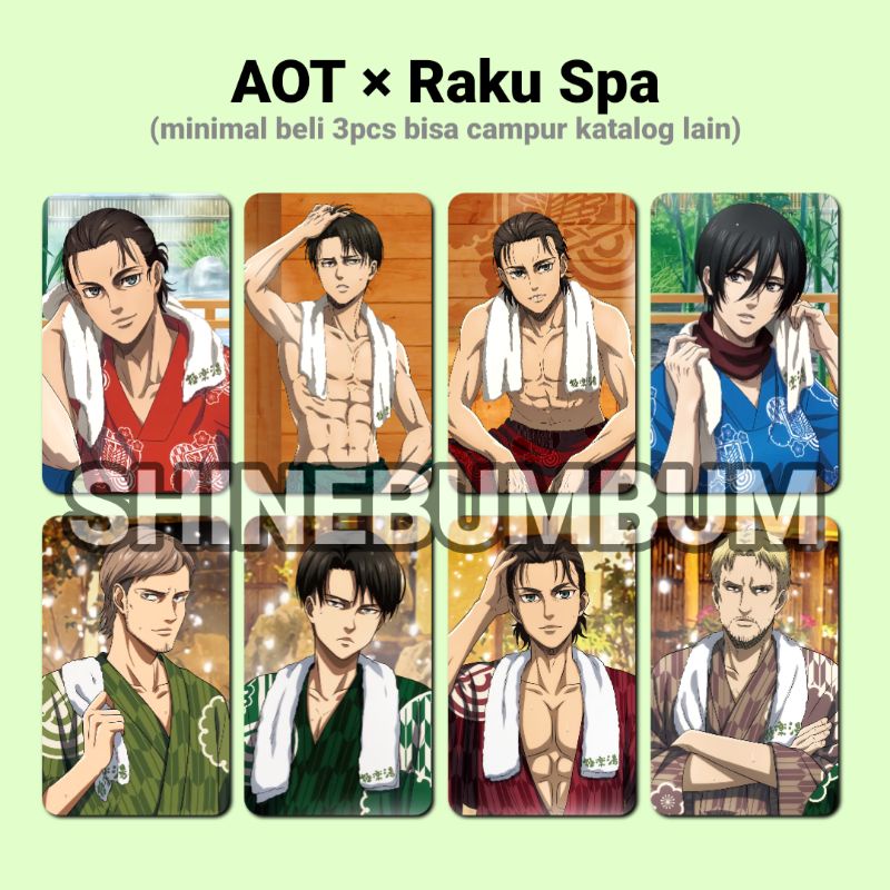 Attack on Titan Raku Spa อะนิเมะ Photocard