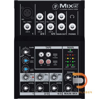 Mackie Mix5 5-channel มิกเซอร์ขนาดเล็ก พกพา ใช้เป็นมอนิเตอร์หรือห้องคาราโอเกะ 1 Mic/Line Inputs และ2-Band EQ ประกันศูนย์