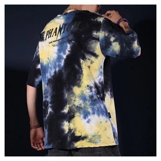 พร้อมส่ง เสื้อยืดคอกลม ผู้ชาย มัดย้อม แขนสั้น สไตล์ญี่ปุ่น