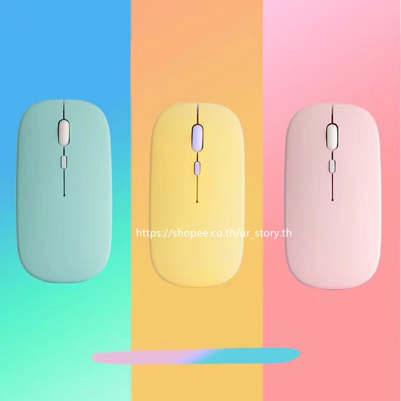 เมาส์ไร้สาย เมาส์ เงียบไร้เสียง ปุ่มเงียบ มีปุ่มปรับความไวเมาส์ wireless silent mouse blutooth ใช้กับมือถือ iPad k3 รูปที่ 3