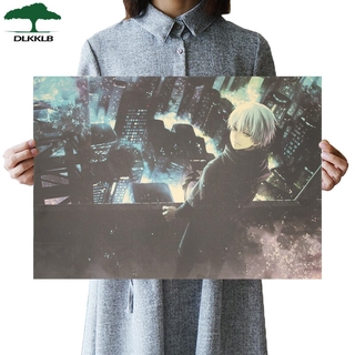 Dlkklb โปสเตอร์กระดาษคราฟท์ลายการ์ตูน Tokyo Ghoul Movie B Style สําหรับติดตกแต่งผนังห้องนอน 51.5x36ซม.