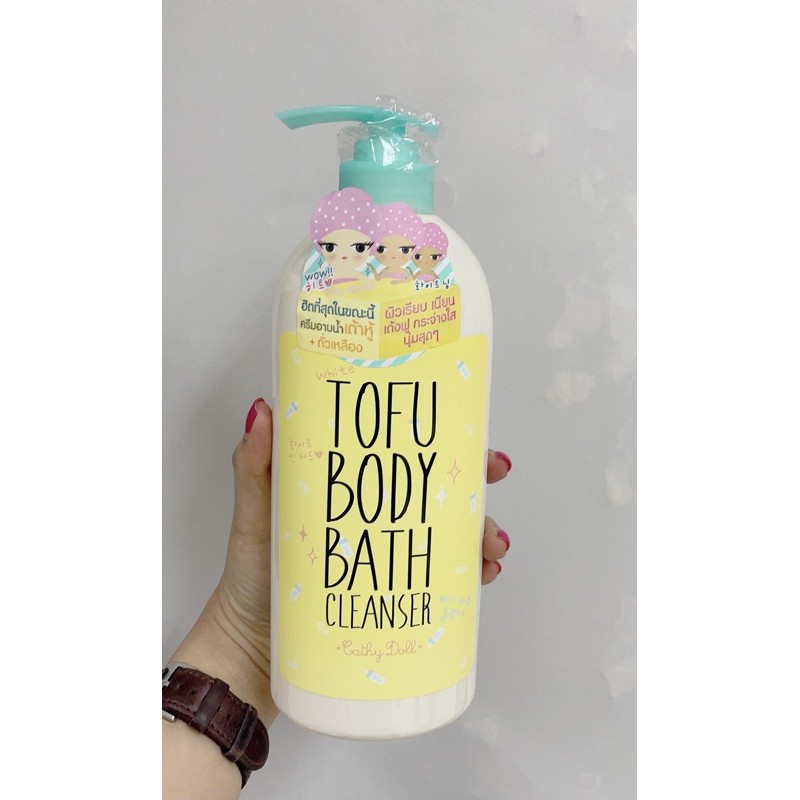 CathyDollTofuBodyBathCleanser ครีมอาบน้ำไวท์โทฟุ ครีมอาบน้ำเต้าหู้+ถั่วเหลืองผิวเรียบเนียนเด้งฟูกระจ่างใส(ขนาด750มล.)