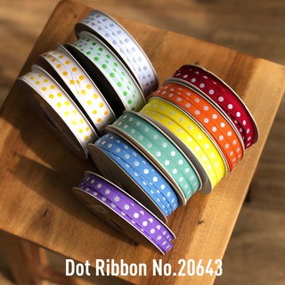 MOMOTARA No.20643 (ชุดที่ 2) ริบบิ้น ริบบิ้น Ribbon ลายจุด Dot Ribbon ขนาด 1 CM ยาว 36 หลา