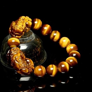 Tiger Eye Beadข้อมือสร้อยข้อมือความมั่งคั่งและโชคดีสร้อยข้อมือเครื่องประดับขนาด12มิล