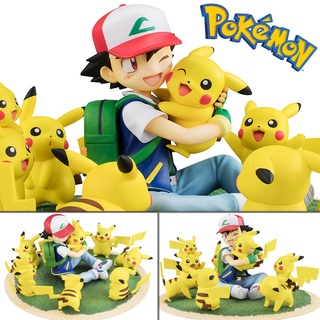 Figure ฟิกเกอร์ Pokemon Pocket monsters โปเกมอน พ็อกเก็ตมอนสเตอร์ Satoshi Ash Ketchum &amp; Pikachu Many พิกะจู &amp; ซาโตชิ แอช