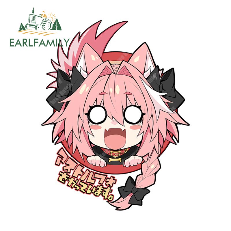 Earlfamily 13 ซม.x 10.1 ซม.สําหรับ Chibi Astolfo Faith สติกเกอร์รถรถอุปกรณ์เสริม Decal ไวนิลบุคลิกภาพกระจกการ์ตูน Decals