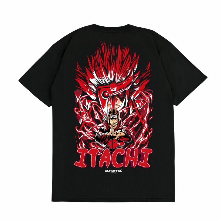 GILAN Baju Kaos T shirt Distro Unisex Gambar Anime Naruto X Akatsuki Itachi Uchiha Manga Jepang