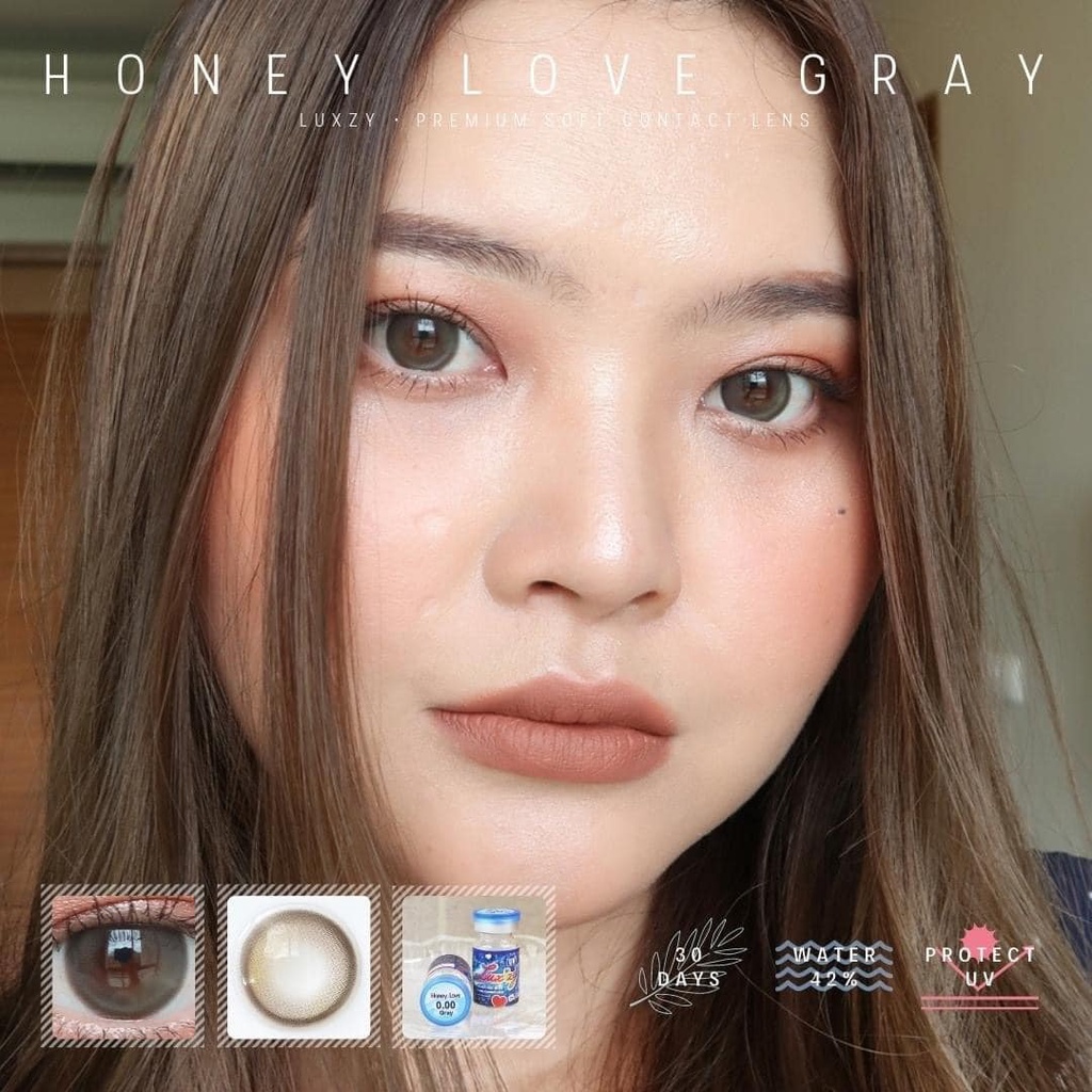 🔥คอนแทคเลนส์✨ขนาดกลาง✨ Honey Love (Luxzylens)