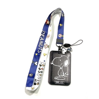 SNOOPY BLACK ที่ใส่บัตร ซองใส่บัตร ที่ใส่บัตร พร้อมสายคล้องคอ(2.5cm)  ลาย SNOOPY สีดำ  สำหรับบัตรขนาด 5.5x8.5 cm BY PMYL