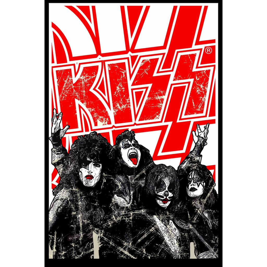 โปสเตอร์ วงKiss Band วงคิส Rock Poster รูปภาพติดห้อง ตกแต่งผนัง โปสเตอร์วงดนตรี โปสเตอร์ติดผนัง โปสเ