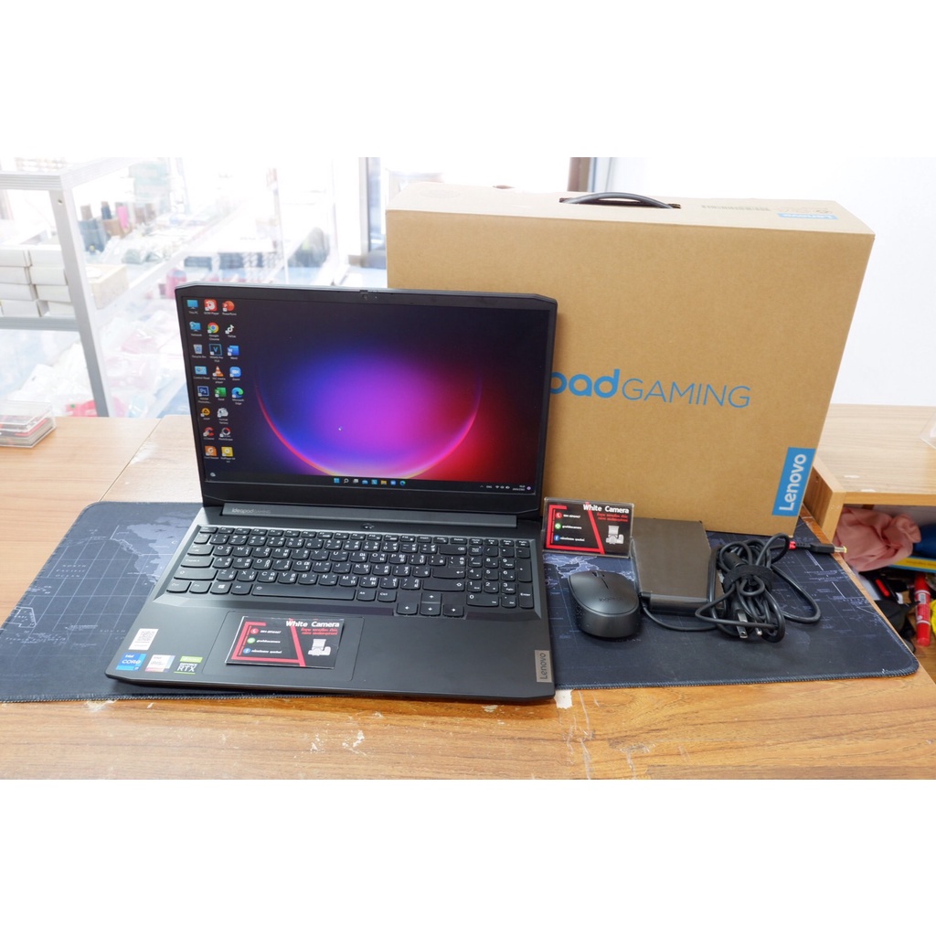 โน๊ตบุ๊ค LENOVO IDEAPAD GAMING 3 15IHU6-82K100DGTA (i7-11370H /16GB / RTX 3050 TI / 165Hz) มือสอง