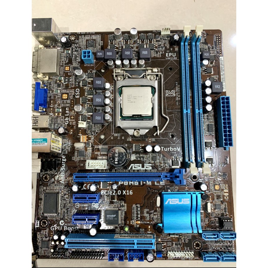 เมนบอร์ดพร้อมcpu / motherboard1155 Asus P8H61-M LE เมนบอร์ด 1155 DDR3 + CPU Core i3-2100 สภาพดี มือสอง บอร์ดเทพ สวยๆ btc