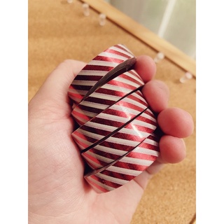 🎄 XMAS CHRISTMAS CANDY CANE RED STRIPE FOIL WASHI TAPE วาชิเทป เทป คริสต์มาส 🎄