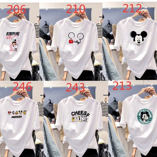 💥LACESHOW💥จัดส่งฟรี💥11.11💕  2020Mickey Mouse เสื้อยืดผู้หญิง เสื้อยืดเอวลอยOversizes เสื้อครอปแขนสั้นพิมพ์ลายดิจิดอน เสื้อวัยรุ่นเกาหลี