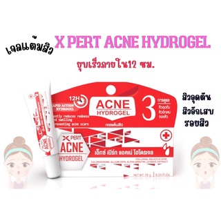 X Pert Acne Hydrogel เอ็กซ์ เปิร์ท แอคเน่ ไฮโดรเจล เจลแต้มสิว 10 g ยุบไวภายใน 12 ชั่วโมง (exp.22/11/2024)