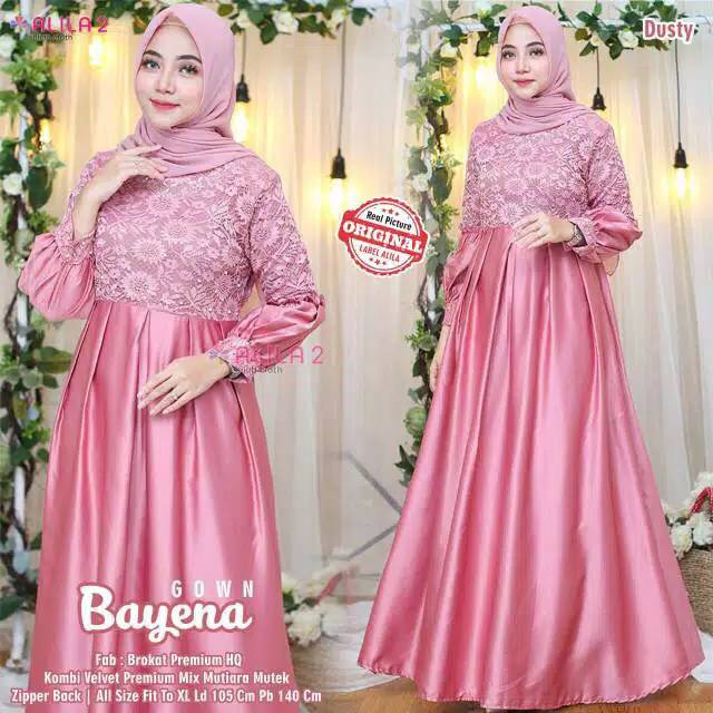 Bayena GOWN (สามารถเป็นเครื่องแบบได้) / SALAVINA GOWN / BROKAT DRESS / มีขนาดจัมโบ้
