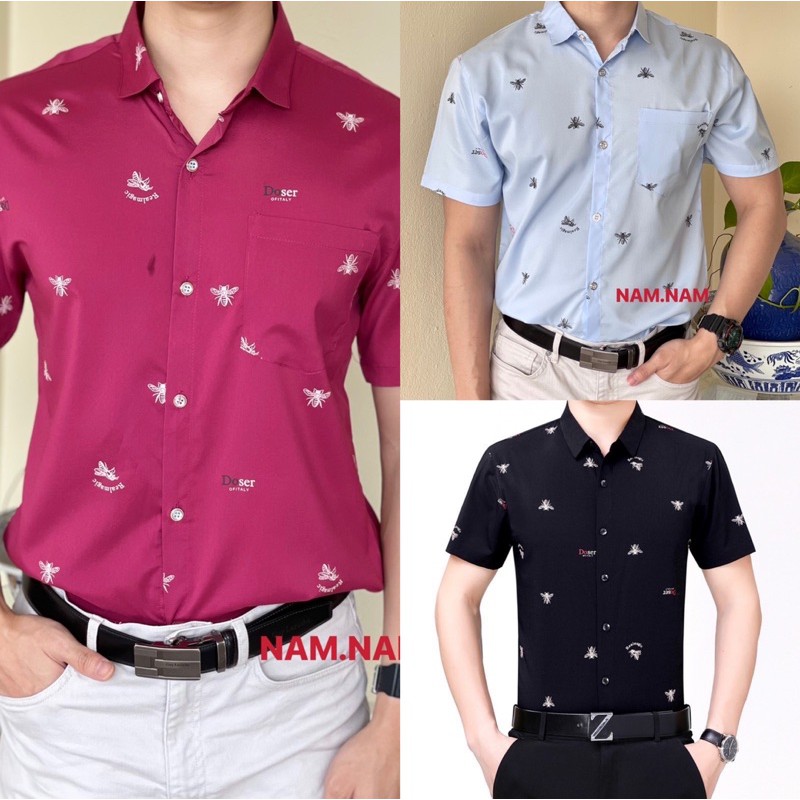 เสื้อเชิ้ตคอปกผู้ชาย เสื้อเชิ้ตแขนสั้น G009 ทรงสวย มีหลายสีให้เลือก