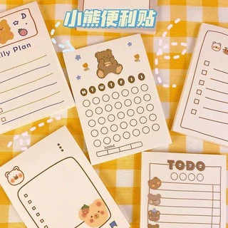 กระดาษโน๊ตลายหมี สุดน่ารัก แบบไม่มีกาวในตัว