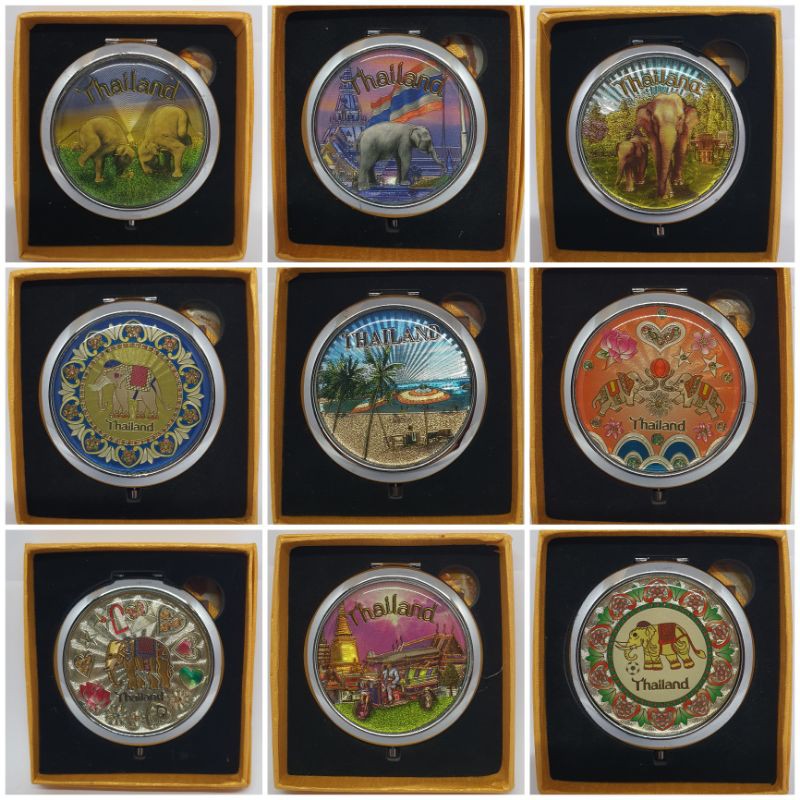 กระจกกลมแต่งหน้า ตลับแป้ง ตลับกระจก ของฝาก ของชำร่วย